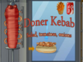 Spel Doner kebab slaai, tamaties, uie aanlyn