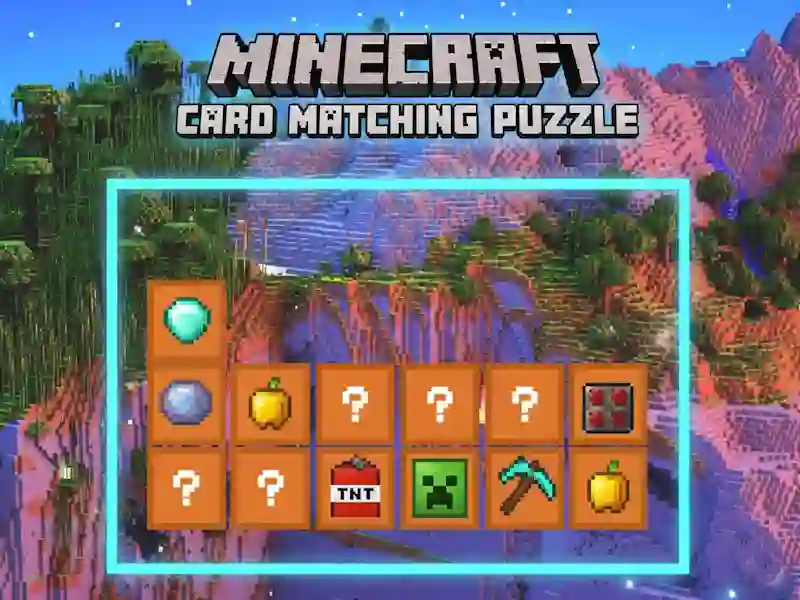 Spel Minecraft Card Matching legkaart aanlyn