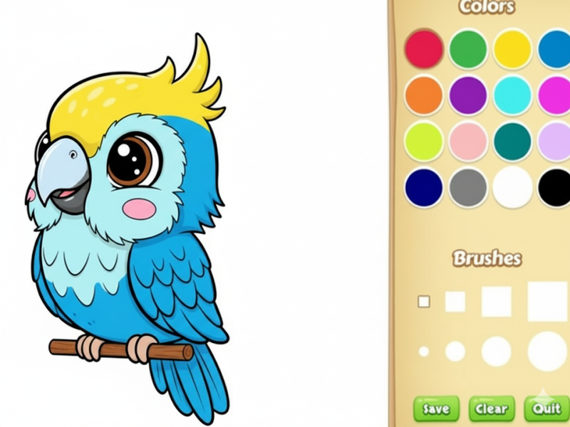 Spel Kawaii diere inkleurboek aanlyn
