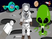 Spel Stickman in die ruimte aanlyn
