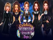 Spel Celebrity Wednesday Addams-styl aanlyn