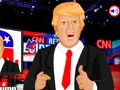 Spel Donald Trump teenoor Hillary Clinton aanlyn