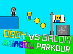Spel Obby teenoor Bacon Reënboog Parkour aanlyn