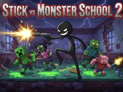 Spel Stick vs Monster School 2 aanlyn