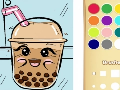 Spel Boba tee kleurboek vir kinders aanlyn