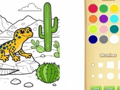 Spel Woestyndiere kleurboek vir kinders aanlyn