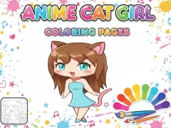 Spel Anime Cat Girl Kleurbladsye aanlyn