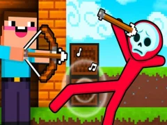 Spel Noob Archer vs Stickman Zombie aanlyn