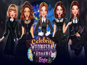 Spel Celebrity Wednesday Addams-styl aanlyn