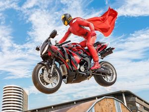 Spel Regte motorfiets superheld stunt 3d aanlyn