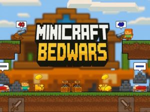 Spel Minecraft bedwars aanlyn