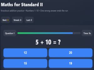 Spel Wiskunde vir standaard II aanlyn