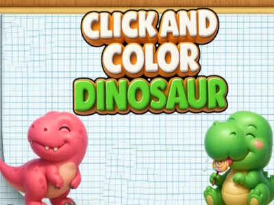 Spel Klik en kleur dinosourusse aanlyn