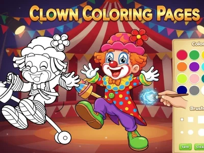 Spel Clown Kleurbladsye aanlyn
