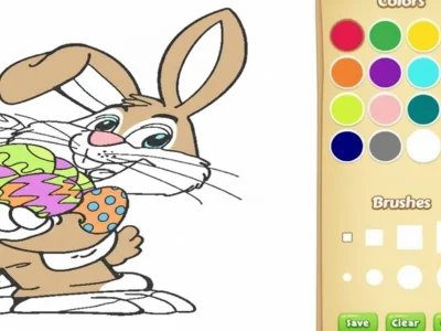 Spel Paashaas inkleurboek vir kinders aanlyn