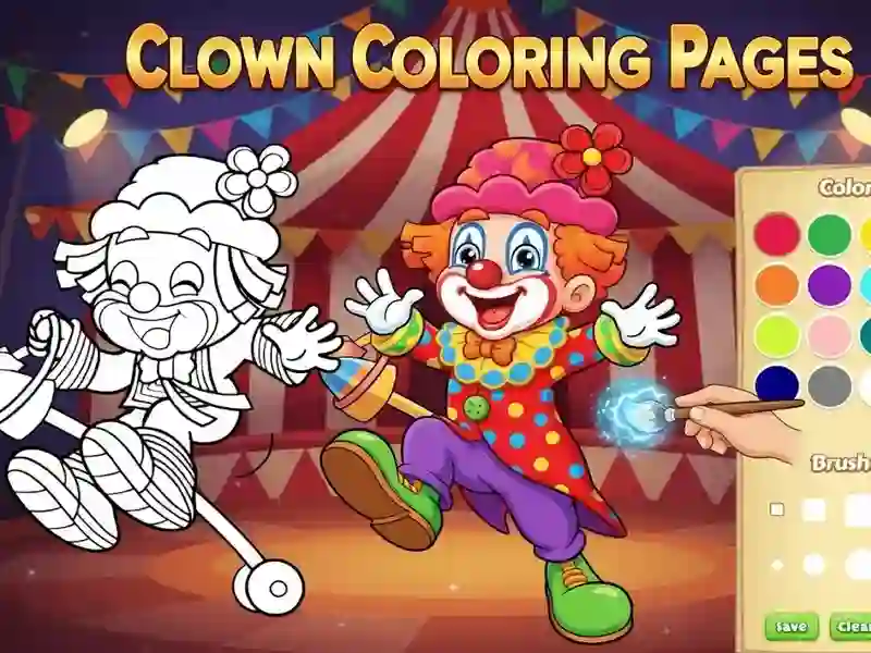 Spel Clown Kleurbladsye aanlyn