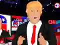 Spel Donald Trump teenoor Hillary Clinton aanlyn