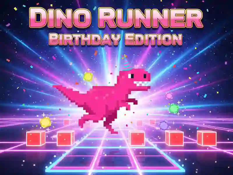 Spel Dino Runner Verjaarsdaguitgawe aanlyn