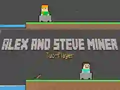 Spel Alex en Steve: Twee-Speler Mynwerker aanlyn Spel Alex en Steve: Twee-Speler Mynwerker aanlyn