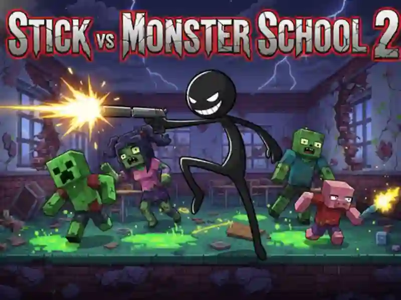 Spel Stick vs Monster School 2 aanlyn