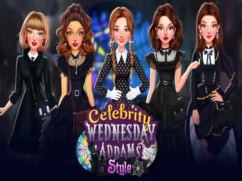 Spel Celebrity Wednesday Addams-styl aanlyn