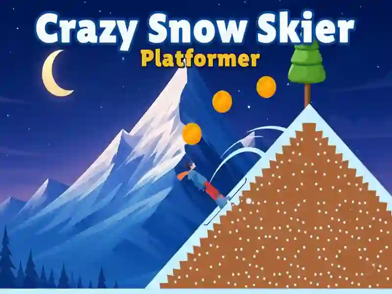 Spel Crazy Snow Skier: platformspeler aanlyn