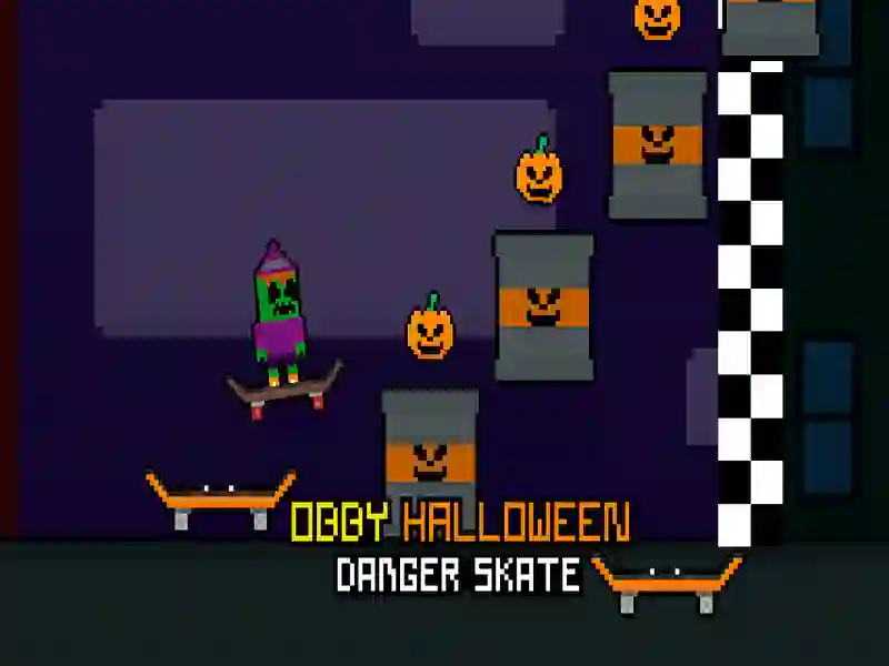 Spel Obby Halloween Danger Skate aanlyn