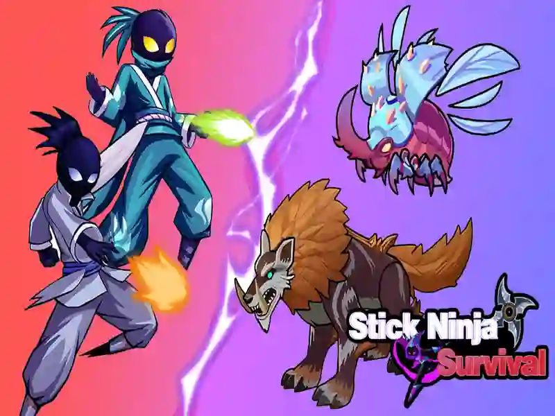 Spel Stick Ninja Survival aanlyn