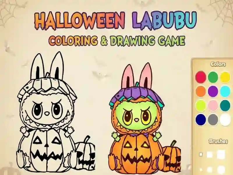 Spel Halloween Labubu inkleur- en tekenspeletjie aanlyn