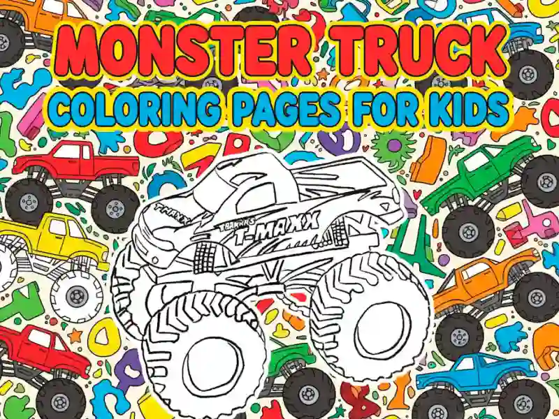 Spel Monster Truck Kleurbladsye Vir Kinders aanlyn