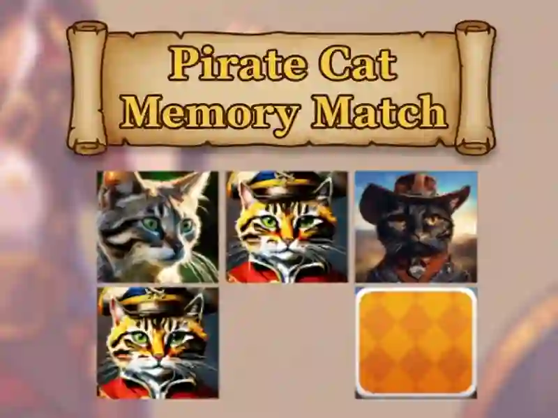 Spel Pirate Cat Memory Match aanlyn