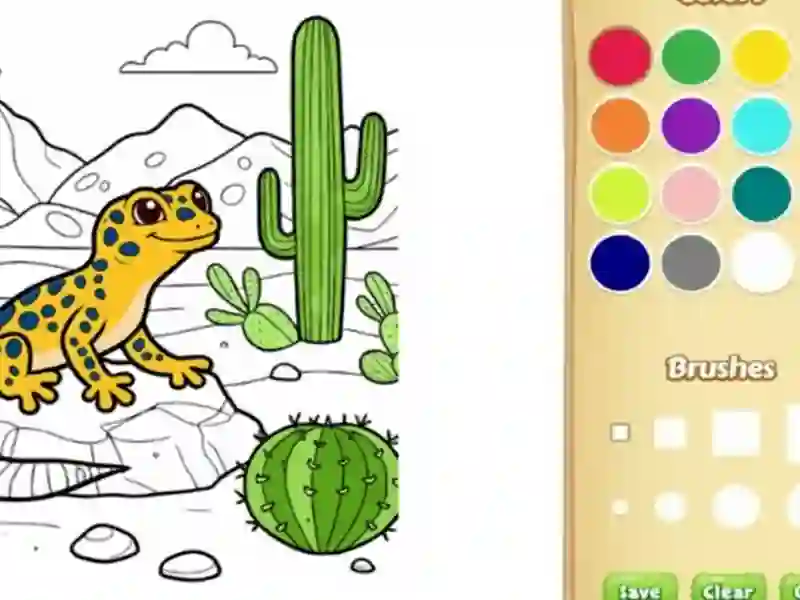 Spel Woestyndiere kleurboek vir kinders aanlyn