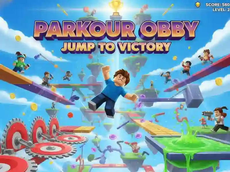Spel Parkour Obby Spring na oorwinning aanlyn