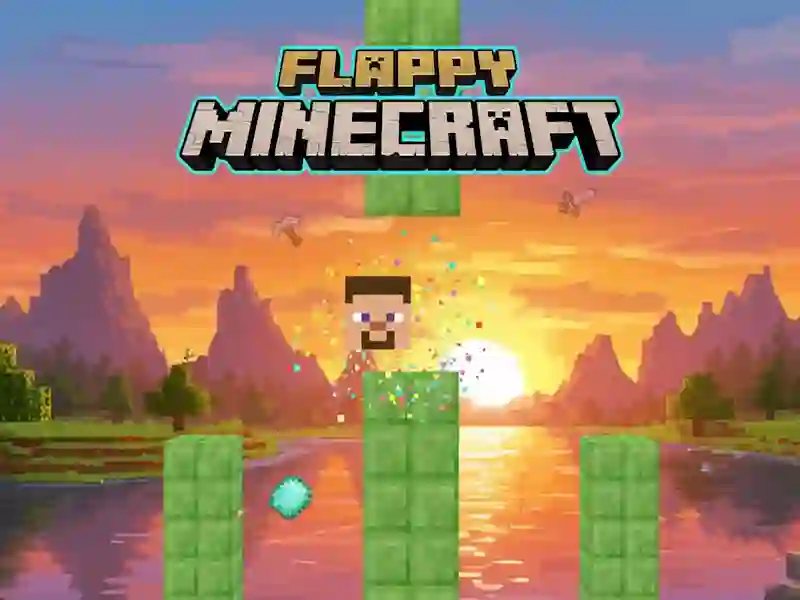 Spel Flappy Minecraft aanlyn