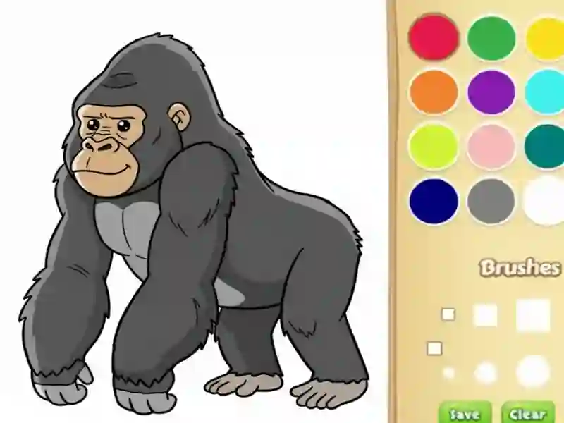Spel Gorilla-kleurboek vir kinders aanlyn