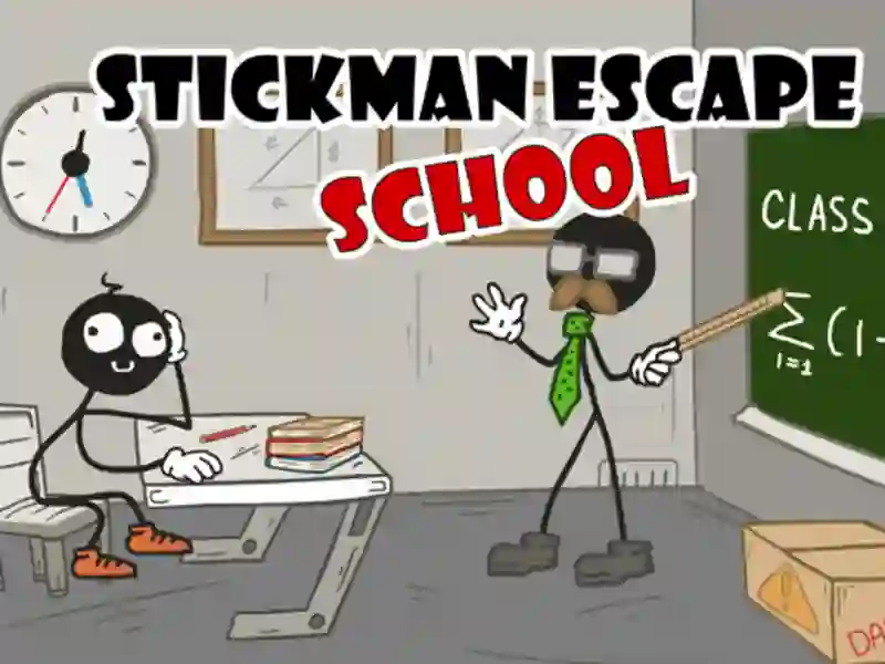 Spel Stickman Escape School aanlyn