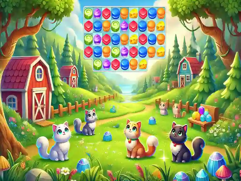 Spel Cat Match 3 aanlyn
