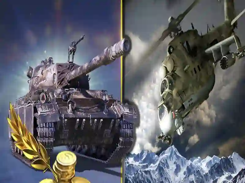 Spel Strategie van oorlog. Tenks en helikopters aanlyn