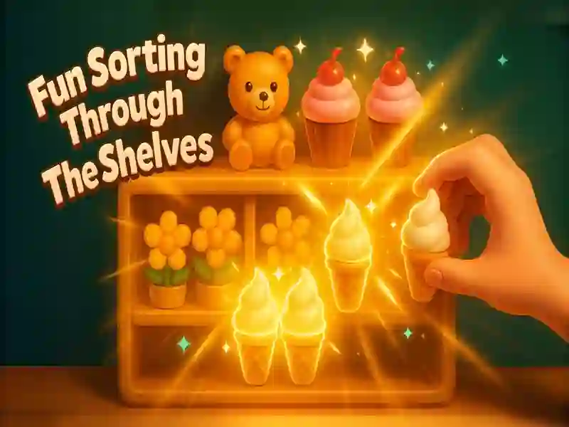 Spel Prettige sorteer deur die rakke aanlyn Spel Prettige sorteer deur die rakke aanlyn