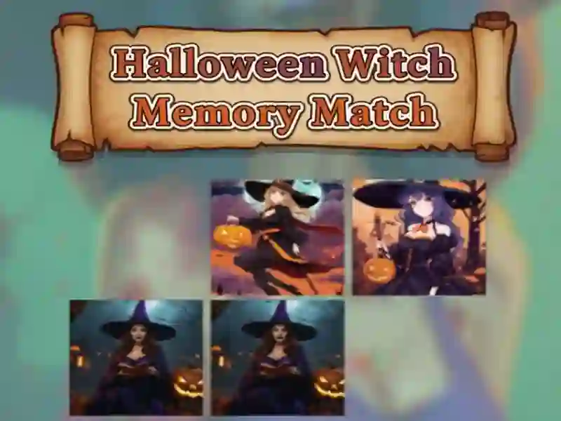 Spel Halloween Witch Memory Match aanlyn