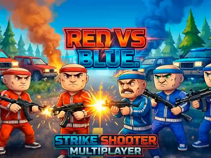 Spel Rooi vs Blou. Strike Shooter Multiplayer aanlyn