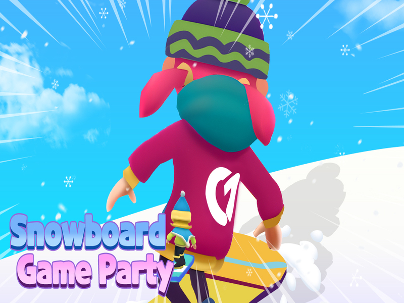 Spel Snowboard Game Party aanlyn