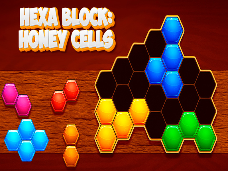 Spel Hexa-blok: heuningselle aanlyn