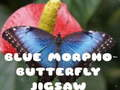 Spel Blou Morpho Vlinder Legpuzzle aanlyn