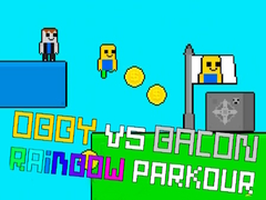 Spel Obby teenoor Bacon Reënboog Parkour aanlyn