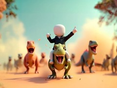 Spel Stickman: Dinosaur Arena aanlyn