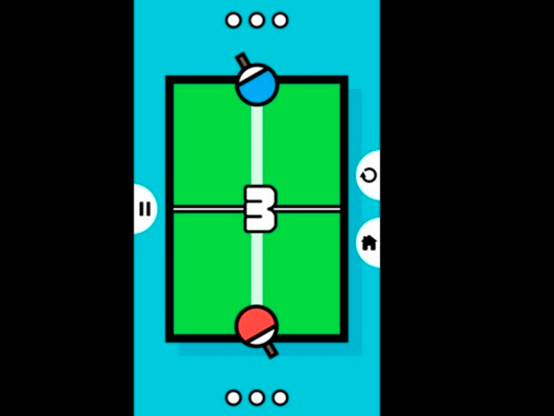Spel Ping pong tennis tabel 2d aanlyn