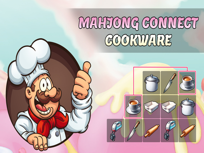 Spel Mahjong verbind kookgerei aanlyn