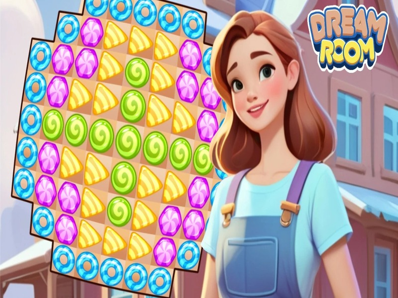 Spel Match-3: Droomkamer aanlyn