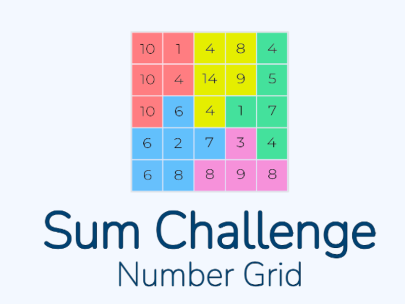 Spel Som Challenge Number Grid aanlyn